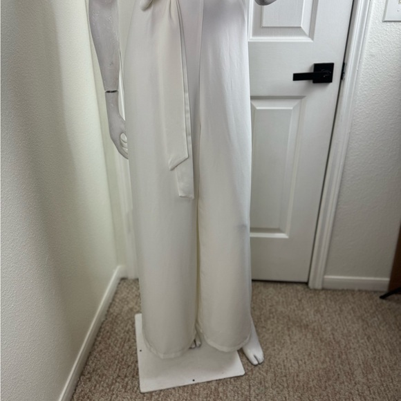 PETAL&PUP LEYTON JUMPSUIT - WHITE Elegant White Wide-Leg Pants Size 12.  #336 - Picture 7 of 15